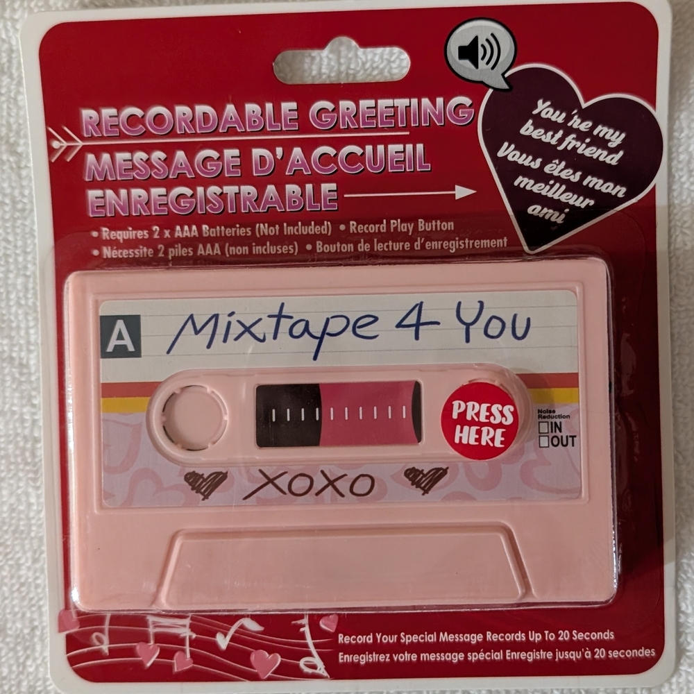 Lot Of 2 Recordable Greeting Tapes Cassettes Valentine's Day Red & Pink - Picture 2 of 5